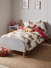 Fleece Reindeer Christmas Duvet Cover and Pillowcase Set - Image 2 of 11
