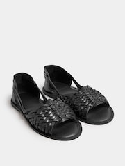 Yours Curve Gold Woven Leather Mules In Extra Wide EEE FIt - Imagen 2 de 5