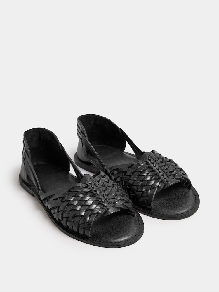 Yours Curve Gold Woven Leather Mules In Extra Wide EEE FIt - Imagen 2 de 5
