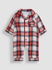 JoJo Maman Bébé Cream 100% Cotton All-In-One Pyjamas - Image 1 of 3