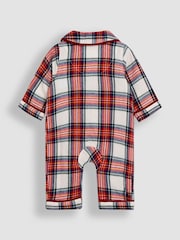 JoJo Maman Bébé Cream 100% Cotton All-In-One Pyjamas - Image 2 of 3