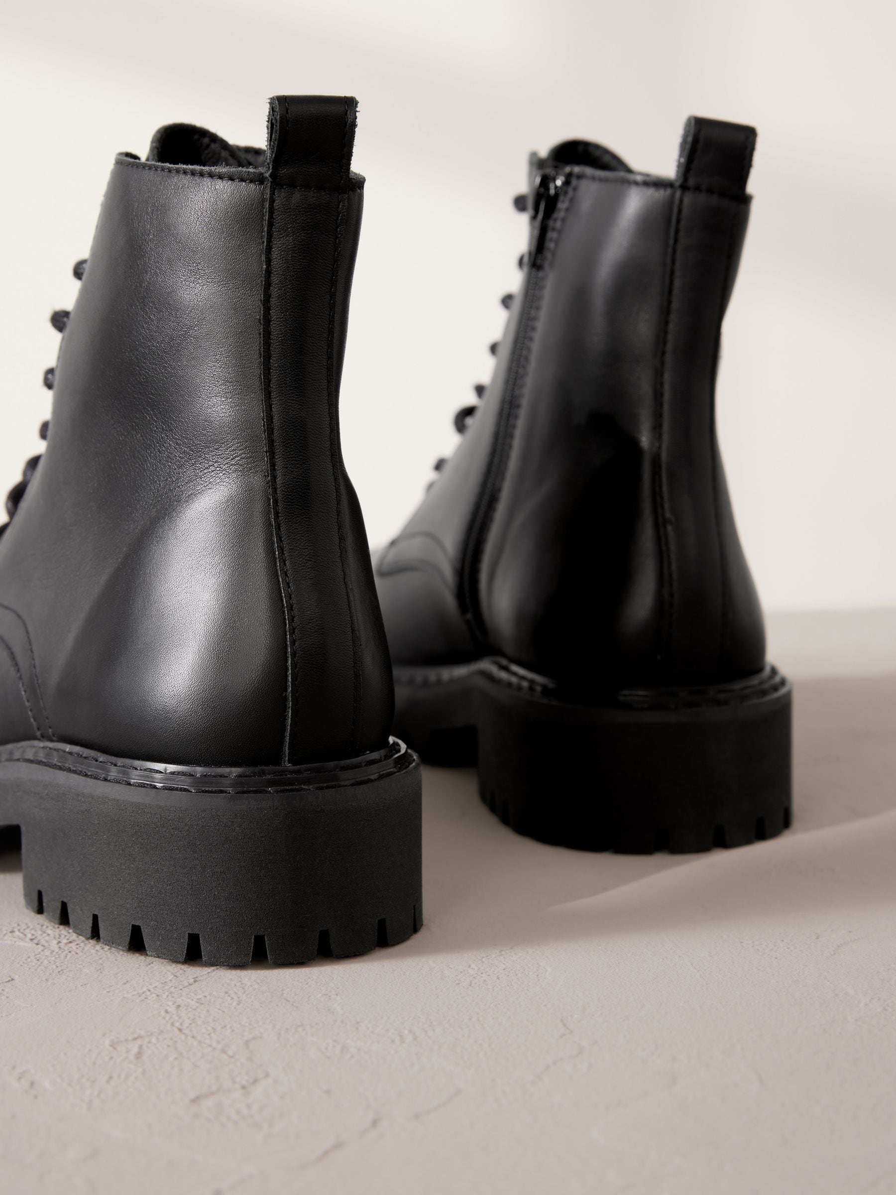Buy Black Premium Leather Lace Up Boots from the Next UK online shop