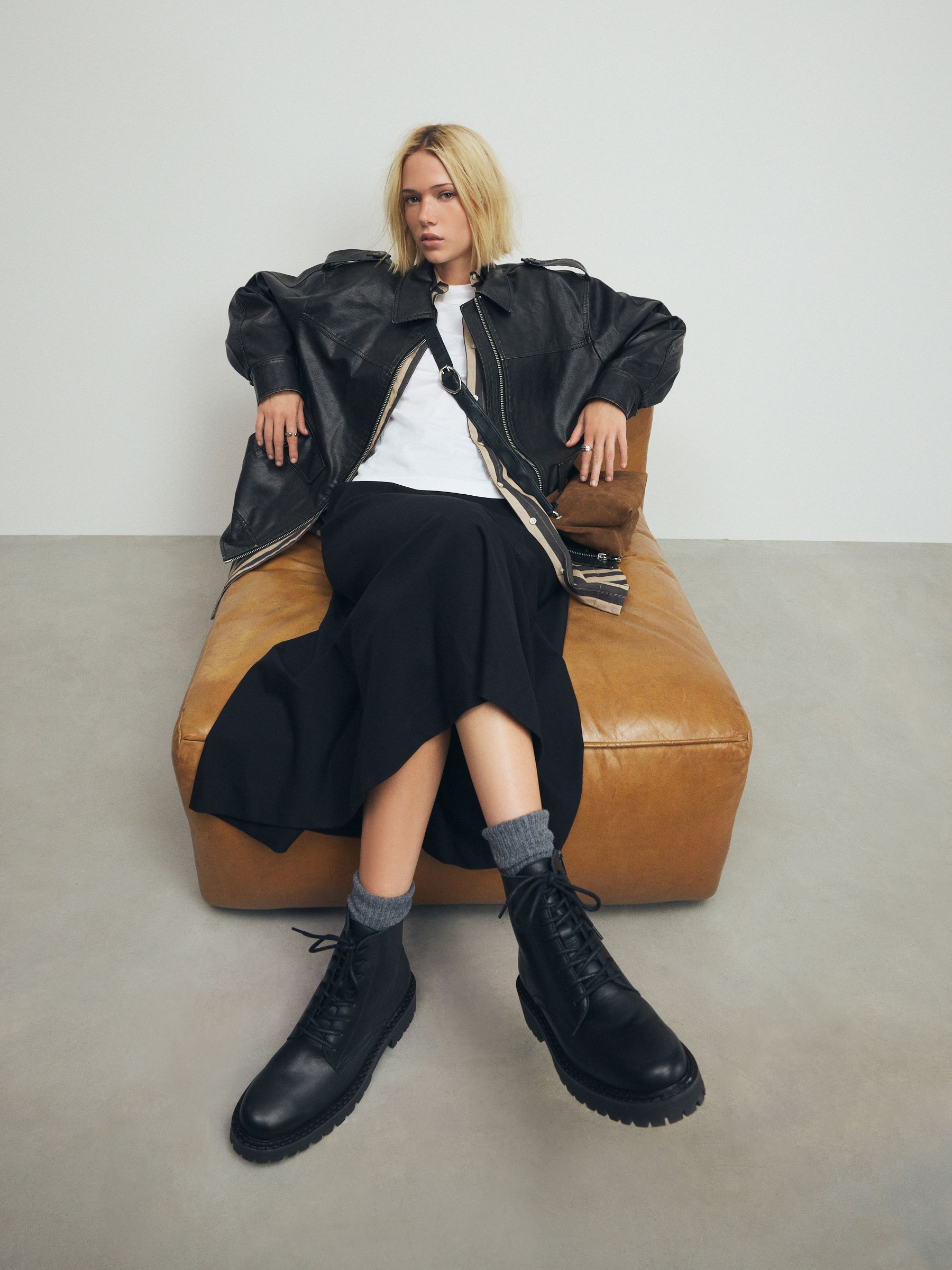 Buy Black Premium Leather Lace-Up Boots from Next USA