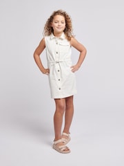 Lee White Girls 100% Cotton Sleeveless Twill Dress - Image 2 of 8