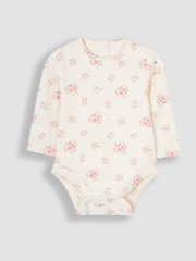 JoJo Maman Bébé Cream 3-Piece Floral Body, Trousers & Hat Set - Image 6 of 10