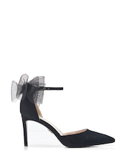 Preto - Moda in Pelle Jazlyne Stilletto Pointed Shoes With Bow Trim - Imagem 1 de 4