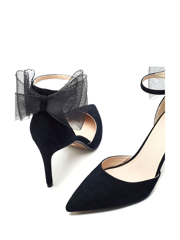 Preto - Moda in Pelle Jazlyne Stilletto Pointed Shoes With Bow Trim - Imagem 4 de 4