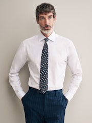 White Slim Fit Premium Two-Fold Cotton Shirt - Image 1 of 7