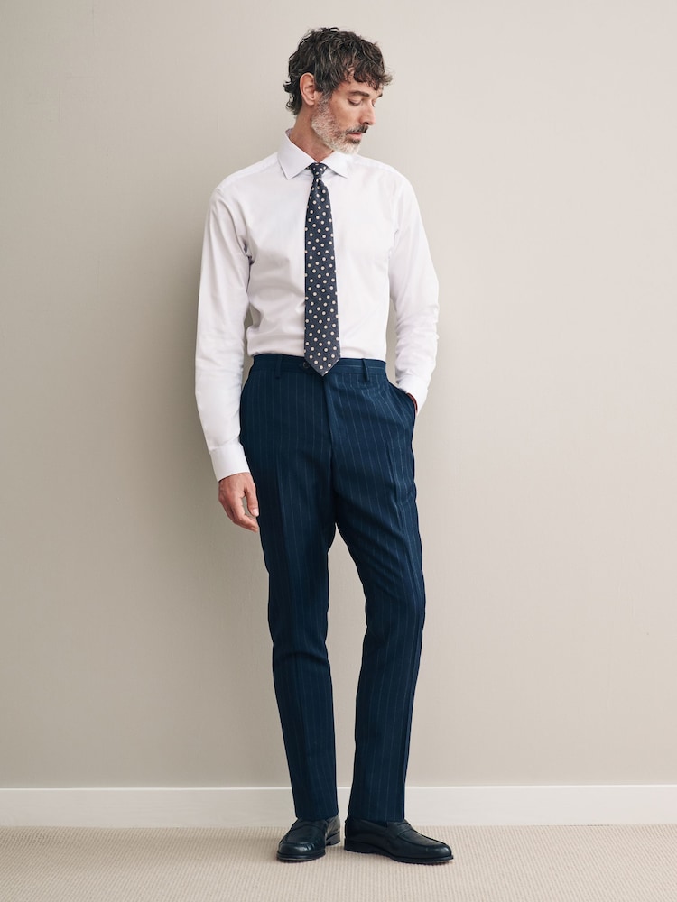 Blanc - Slim Fit (Slim Fit) - Chemise haut de gamme en coton à deux volets - Image 3 of 7