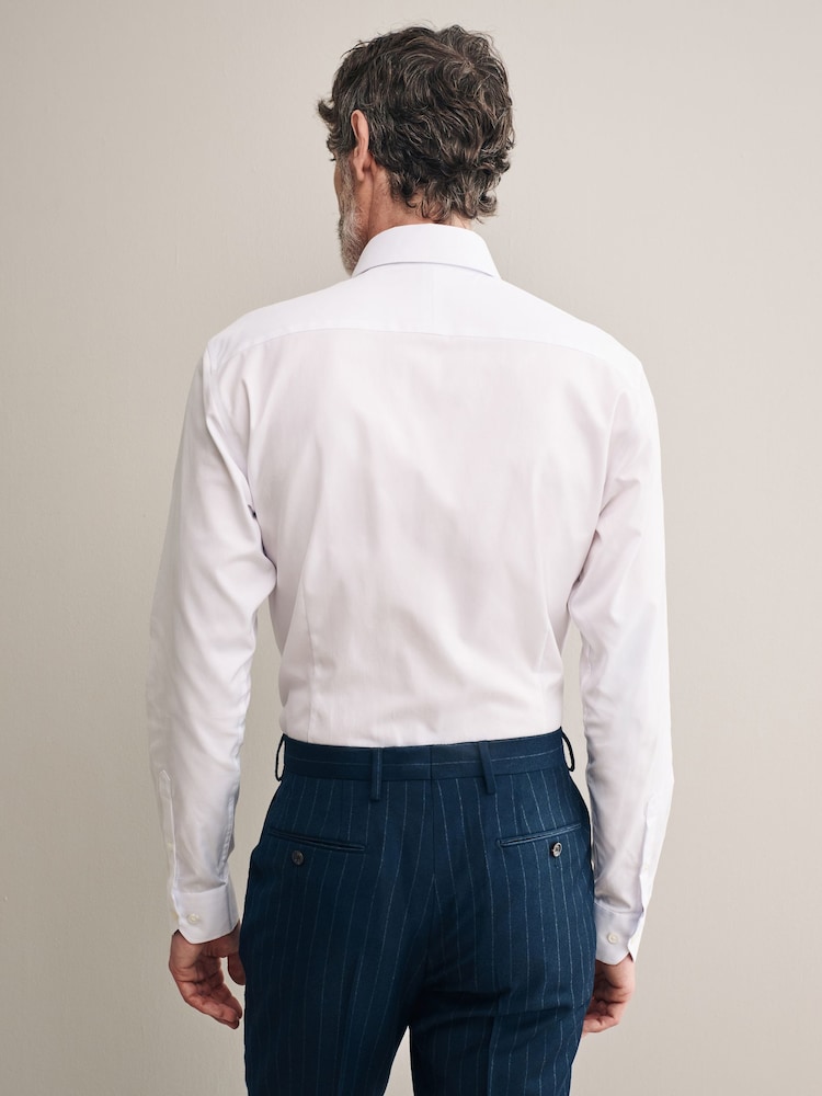 Blanc - Slim Fit (Slim Fit) - Chemise haut de gamme en coton à deux volets - Image 4 of 7