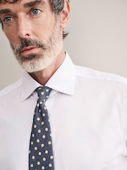 White Slim Fit Premium Two-Fold Cotton Shirt - Image 5 of 7