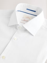White Slim Fit Premium Two-Fold Cotton Shirt - Image 6 of 7