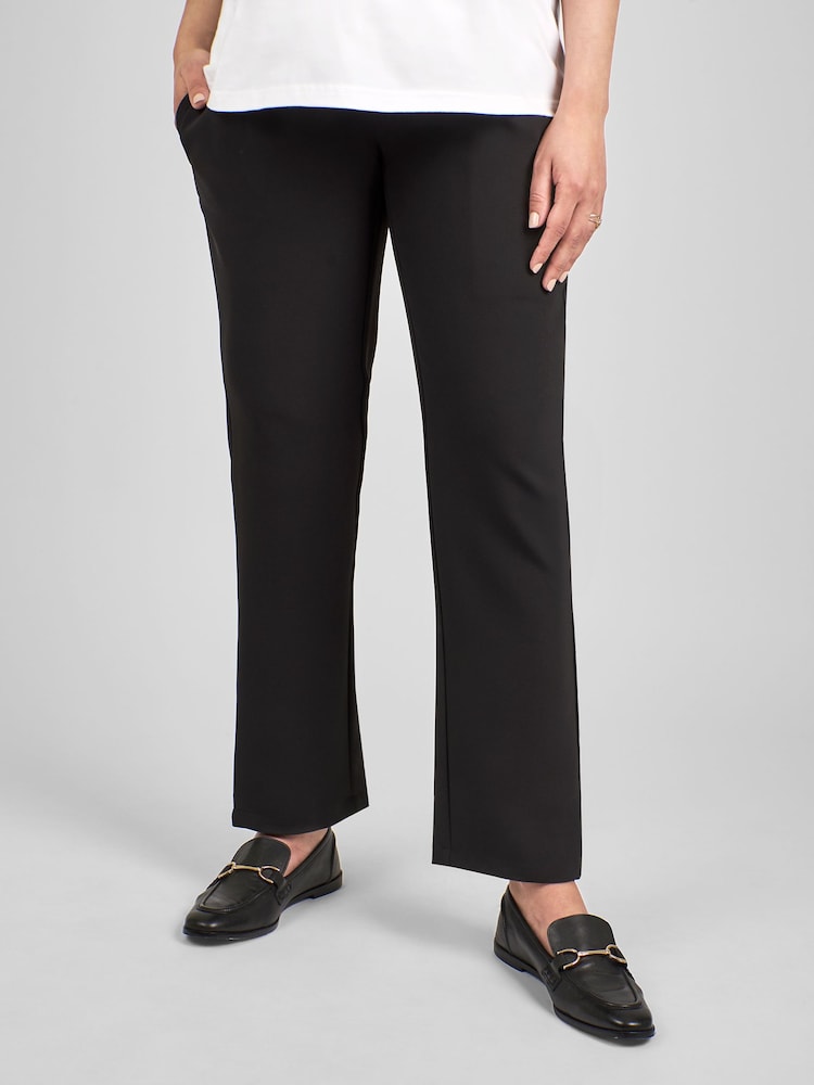 JoJo Maman Bébé Black Maternity Straight Leg Trousers - Image 1 of 4