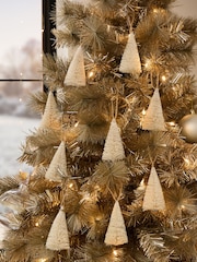 Set of 9 Natural Christmas Tree Baubles - Image 1 of 4