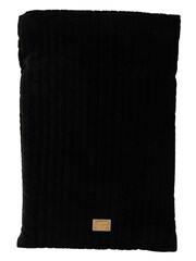 Dolce & Gabbana Velvet Quilt Drawstring Logo Plaque Pouch Black Bag - Image 1 of 4