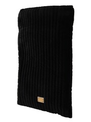 Dolce & Gabbana Velvet Quilt Drawstring Logo Plaque Pouch Black Bag - Image 4 of 4