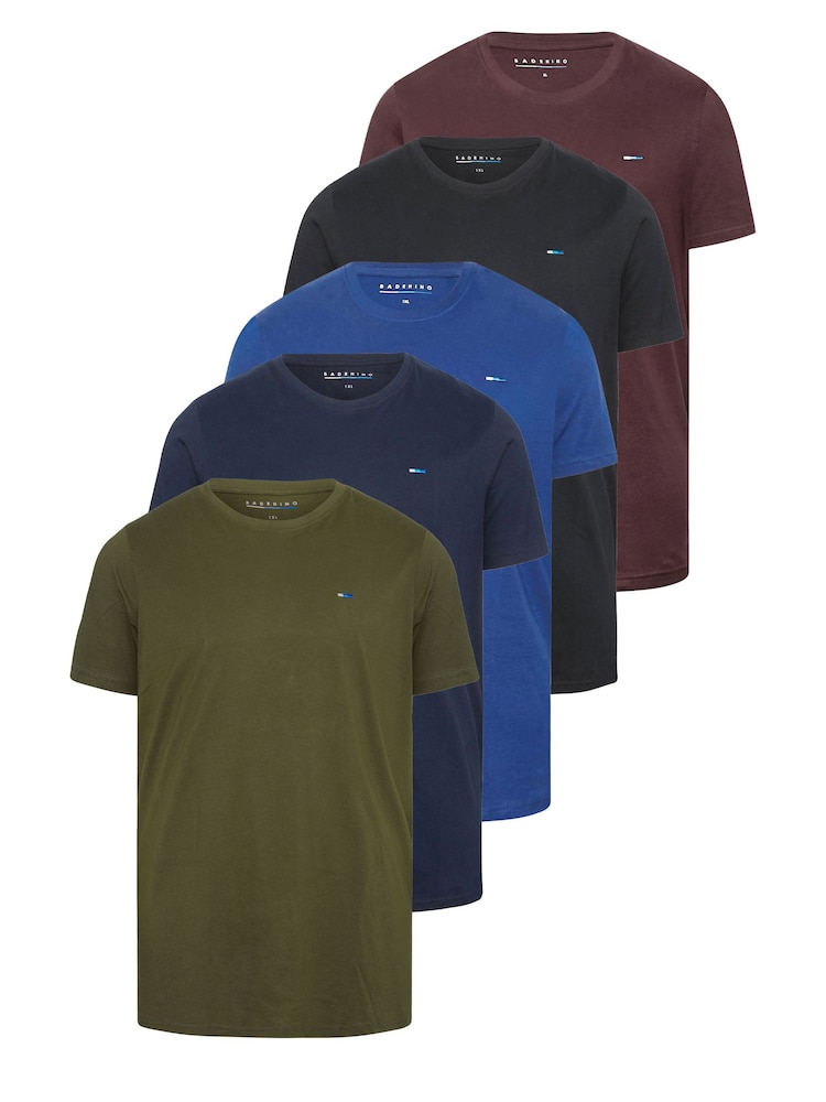 Negro cromo - Pack de 5 camisetas de algodón 100 % de BadRhino Big & Tall - Imagen 2 de 6 Negro cromo - Pack de 5 camisetas de algodón 100 % de BadRhino Big & Tall - Imagen 2 de 6