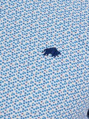Raging Bull Blue 100% Cotton Long Sleeve Pentagon Pattern Poplin Shirt - Image 11 of 11