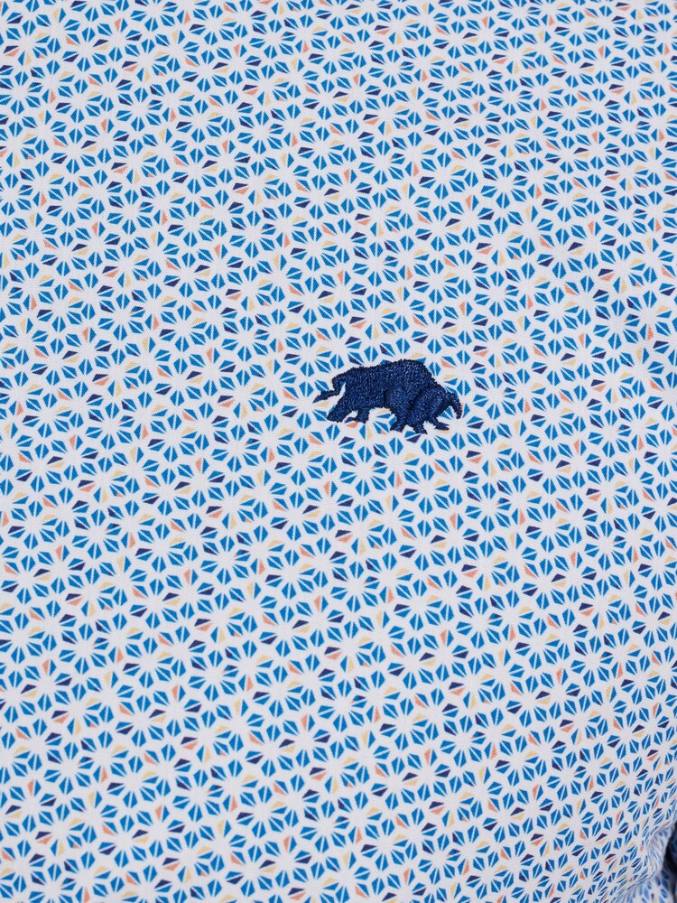 Raging Bull Blue 100% Cotton Long Sleeve Pentagon Pattern Poplin Shirt - Image 11 of 11 Raging Bull Blue 100% Cotton Long Sleeve Pentagon Pattern Poplin Shirt - Image 11 of 11