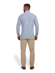 Raging Bull Blue 100% Cotton Long Sleeve Pentagon Pattern Poplin Shirt - Image 6 of 11