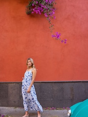 Crew Clothing Blue Flori Abstract Floral Print Sundress - Image 2 of 6