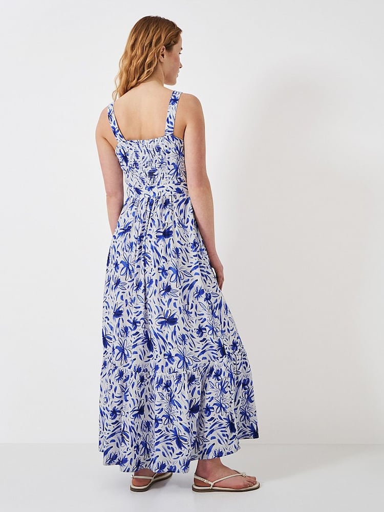 Crew Clothing Blue Flori Abstract Floral Print Sundress - Image 3 of 6