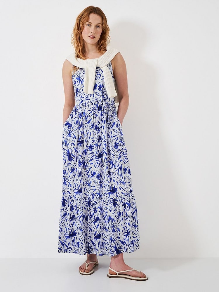 Crew Clothing Blue Flori Abstract Floral Print Sundress - Image 4 of 6