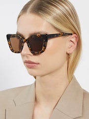 Dune London Animal Golders Acetate Cat-Eye Sunglasses - Image 1 of 4