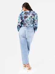 Lovedrobe Blue Frill Detail Blouse - Image 2 of 4