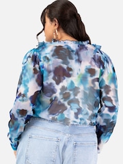 Lovedrobe Blue Frill Detail Blouse - Image 4 of 4