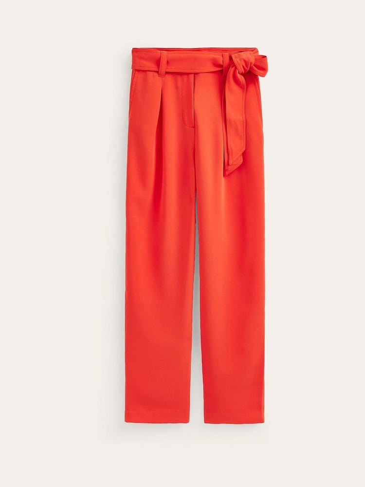 Boden Red Petite Tapered Tie Waist Trousers - Image 5 of 5