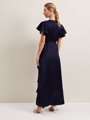 Phase Eight Blue Arabella Satin Maxi Dress - Image 2 of 6