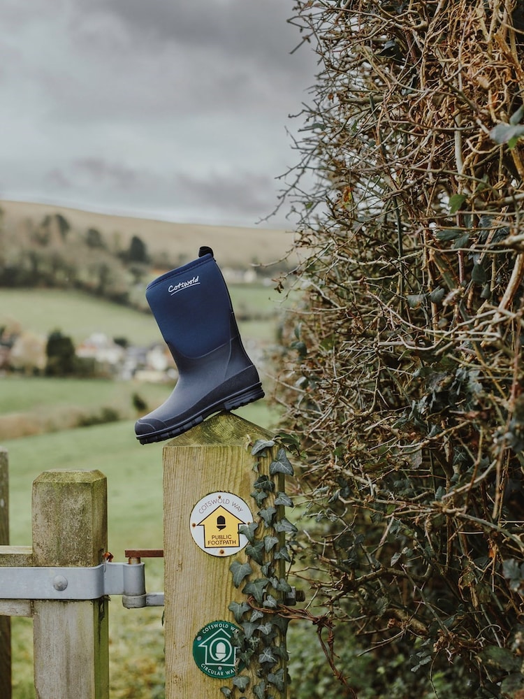 Cotswolds Childrens Blue Waterproof Hilly Neoprene Wellington Boots - Image 5 of 5