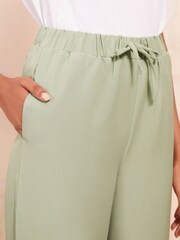 Friends Like These Khaki Green Wide Leg Elasticated Belted Trousers - Image 3 of 4
