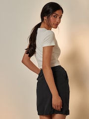 Black Cargo Mini Skirt - Image 3 of 5
