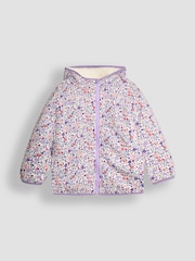 JoJo Maman Bébé Cream Toadstool Ditsy Floral Reversible Hooded Teddy Fleece - Image 4 of 7