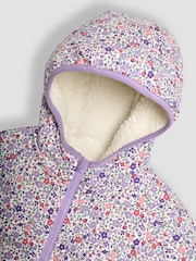 JoJo Maman Bébé Cream Toadstool Ditsy Floral Reversible Hooded Teddy Fleece - Image 7 of 7