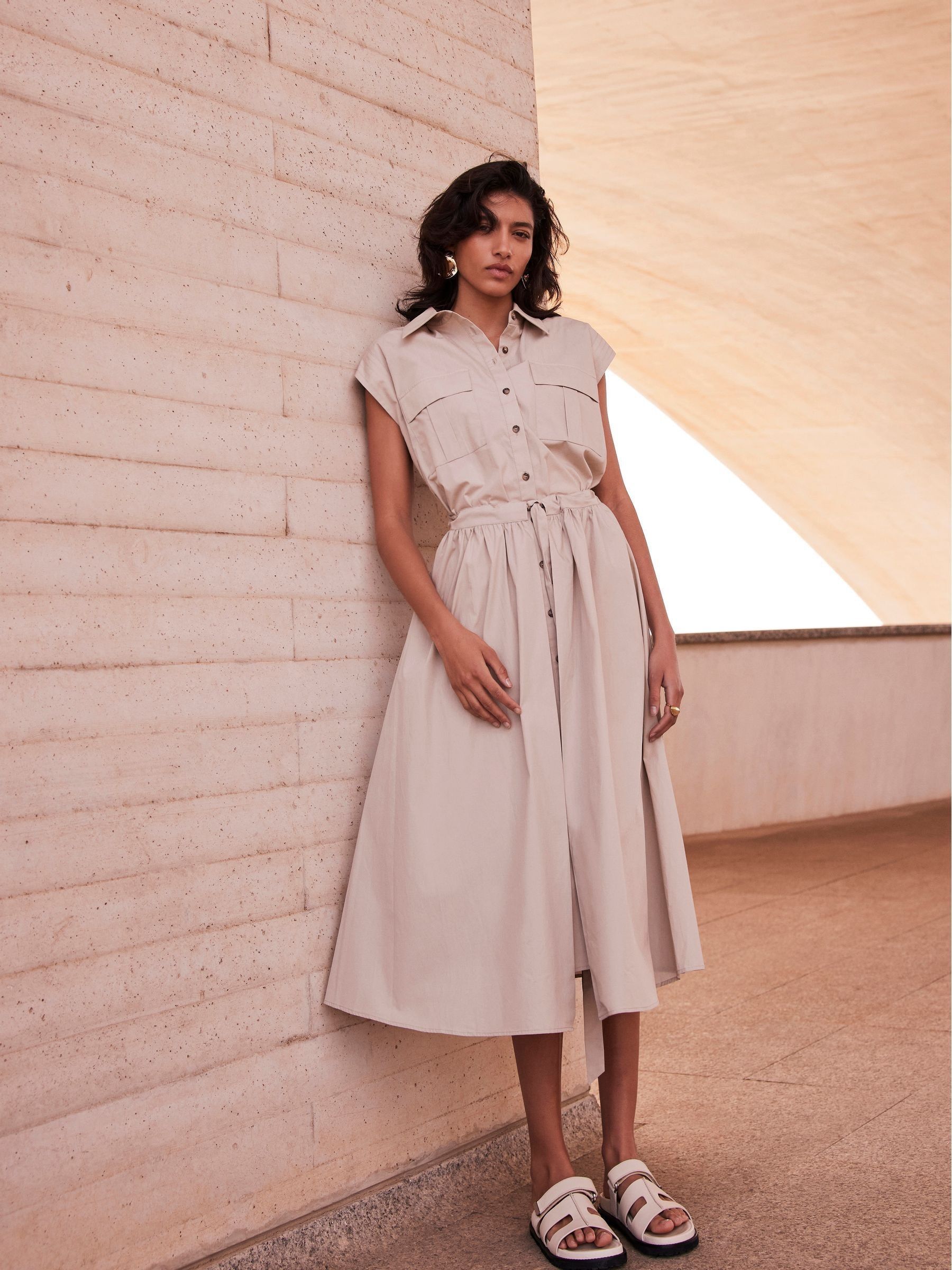 Buy Mint Velvet Cream Cotton Wrap Midi Shirt Dress from Next Luxembourg