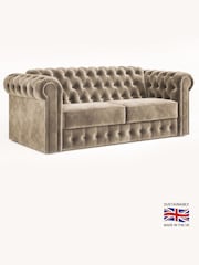Jay-Be Luxe Velvet Mink Brown Chesterfield 3 Seater Sofa Bed - Image 2 of 6