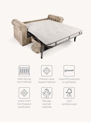 Jay-Be Luxe Velvet Mink Brown Chesterfield 3 Seater Sofa Bed - Image 3 of 6