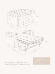 Jay-Be Luxe Velvet Mink Brown Chesterfield 3 Seater Sofa Bed - Image 6 of 6