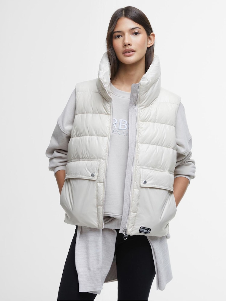 Barbour® International Griffin Cropped Puffer Gilet - Image 1 of 10
