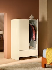 MADE.COM Ecru White Eleni Double Wardrobe - Image 2 of 6