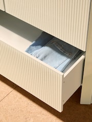 MADE.COM Ecru White Eleni Double Wardrobe - Image 3 of 6