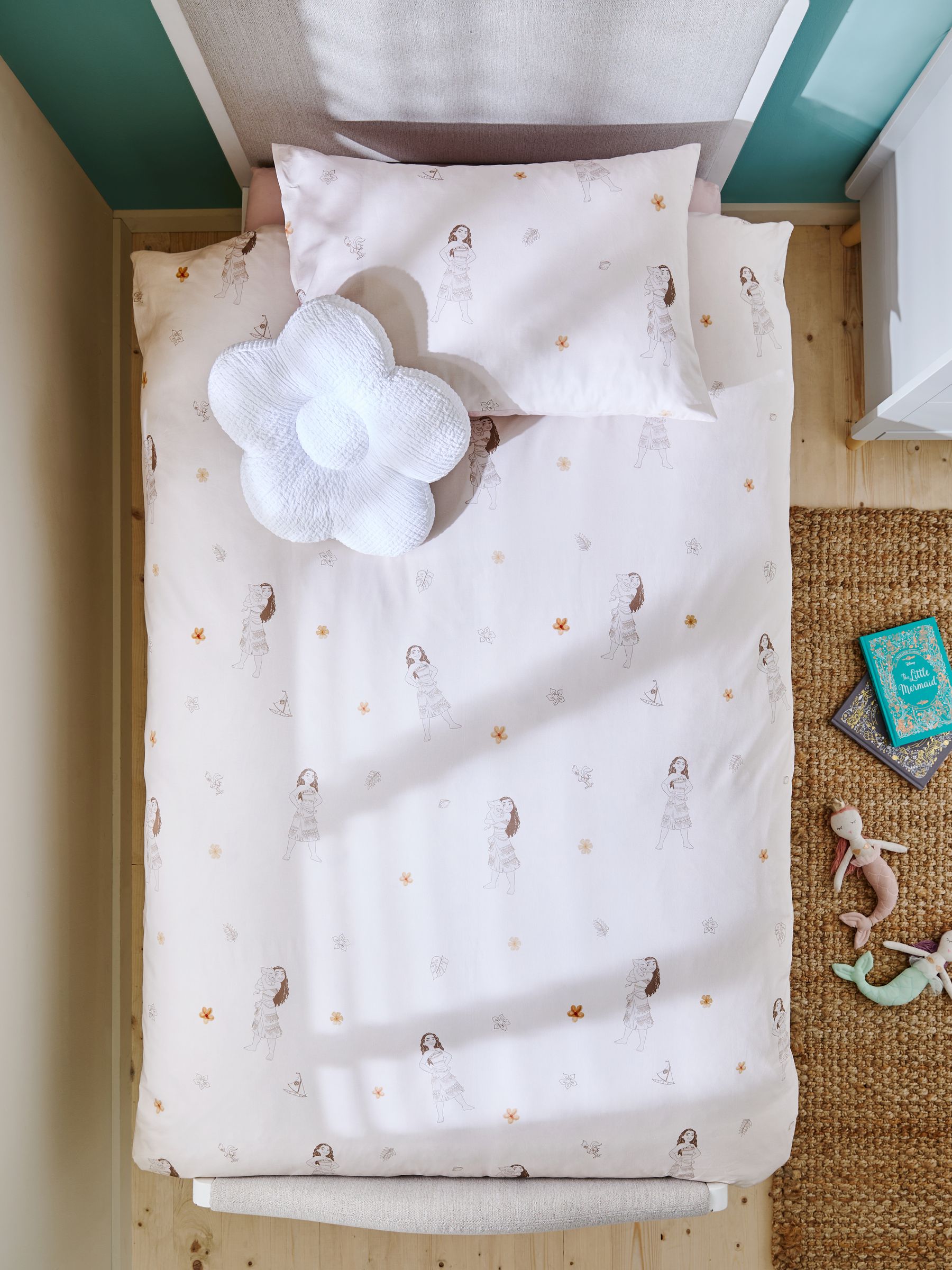Parure De Lit 2 Pièces Enfant Vaiana - Housse Couette 140x200 Cm + Taie Oreiller 50x70 Cm - 100% Coton, Oeko-Tex