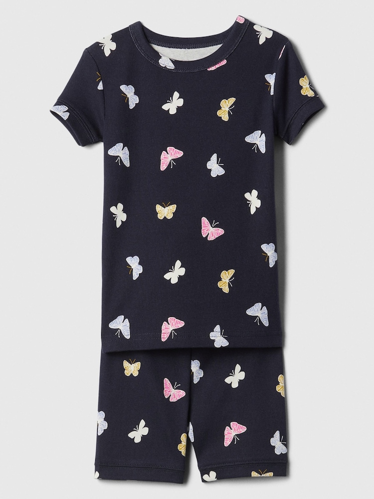 Gap Navy Blue Butterfly Cotton Short Pyjama Set (6mths-5yrs) - Image 1 of 3