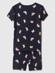 Gap Navy Blue Butterfly Cotton Short Pyjama Set (6mths-5yrs) - Image 2 of 3