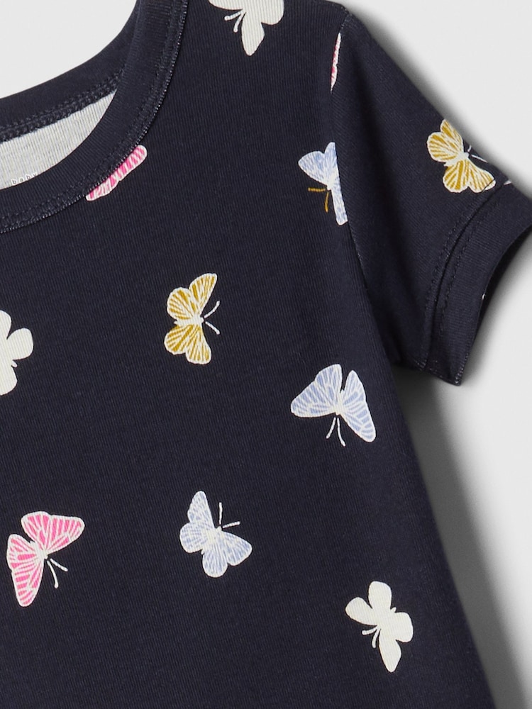 Gap Navy Blue Butterfly Cotton Short Pyjama Set (6mths-5yrs) - Image 3 of 3