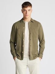 Remus Uomo Green Tapered Fit Long Sleeve Tencel Shirt - Image 1 of 6