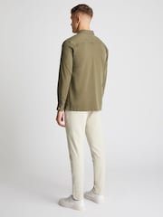 Remus Uomo Green Tapered Fit Long Sleeve Tencel Shirt - Image 3 of 6
